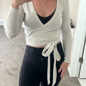 Gymshark Cream Wrap Crop Top